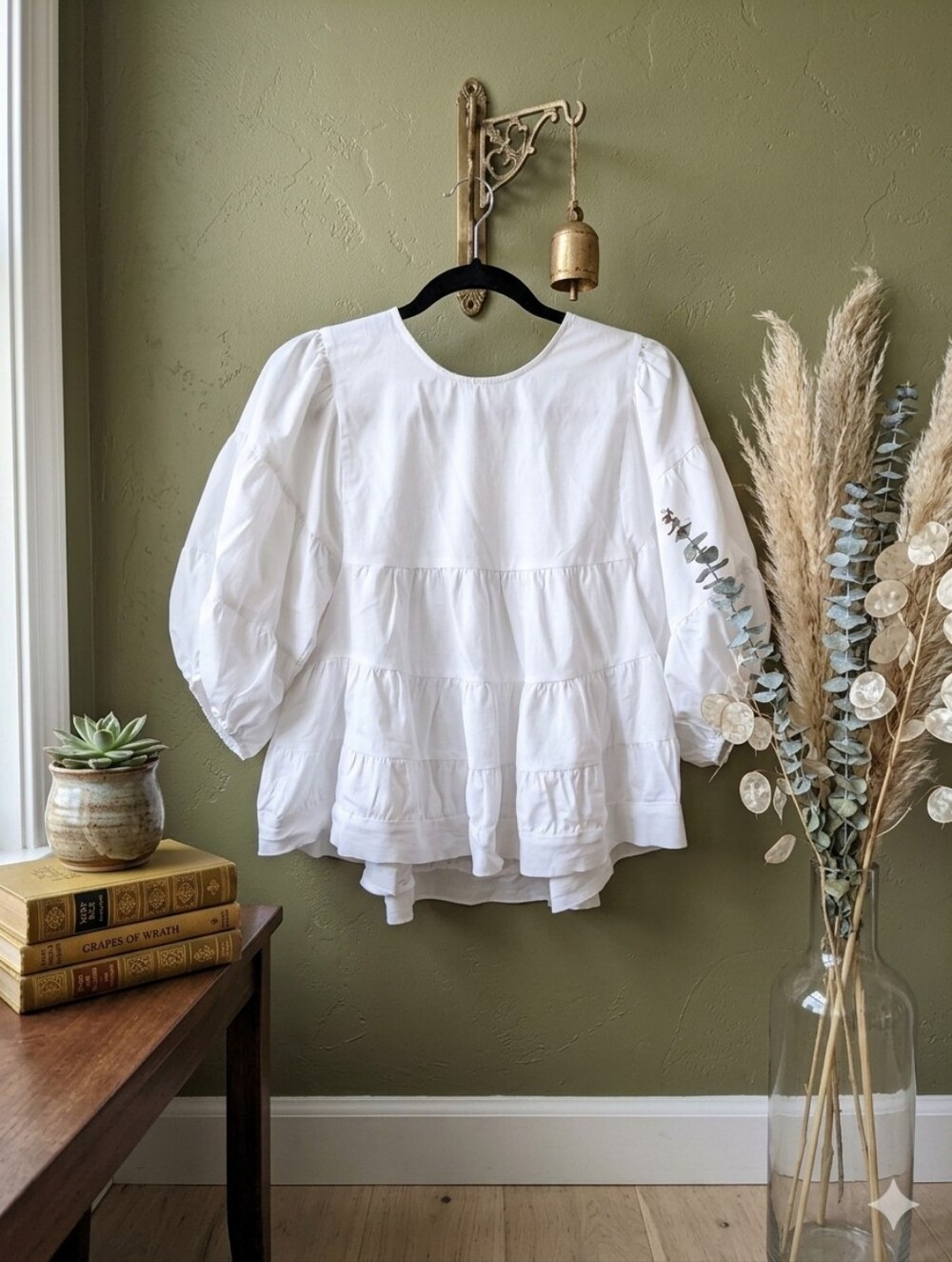 HYFVE White Tiered Puff Sleeve Blouse